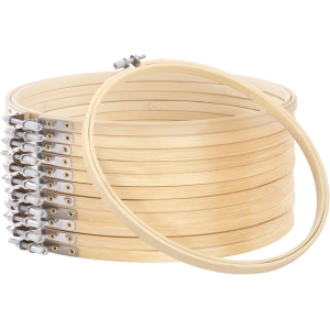 Caydo 12 Pieces Embroidery Hoops, Cross Stitch Hoops Ring